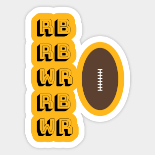 RB RB WR RB WR Fantasy Football Sticker